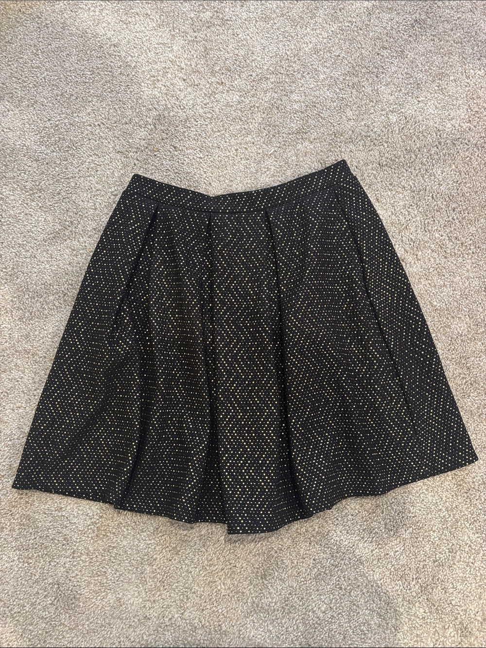 Soprano Black A-Line Skirt with Gold Speckle